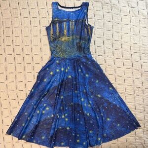 Starry Night Over The Rhône Princess Midi Dress